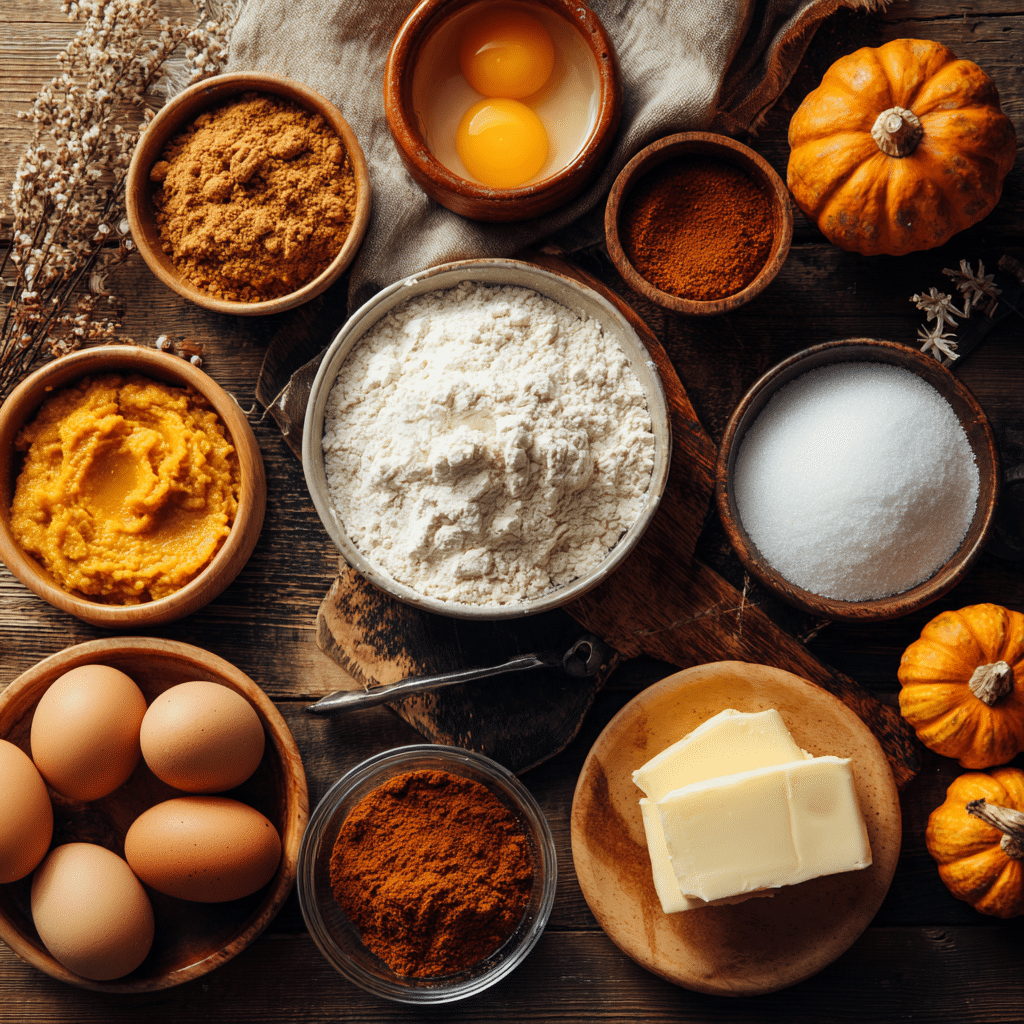 Baked Pumpkin Fritter Bites 5 u4922897261 Flat lay of baking ingredients for pumpkin fritte 2151a026 1378 4885 875e 789a5267e62e 3