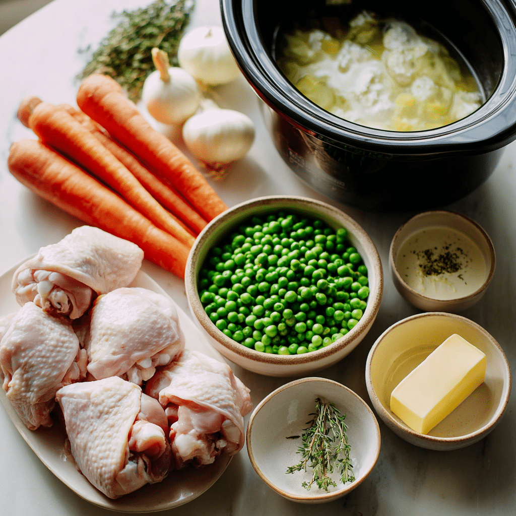 Easy Slow Cooker Chicken Pot Pie 10 u4922897261 Flat lay of ingredients for Easy Slow Cooker Chic 8b0d4c54 ad25 4879 aa60 baa9d691495a 1