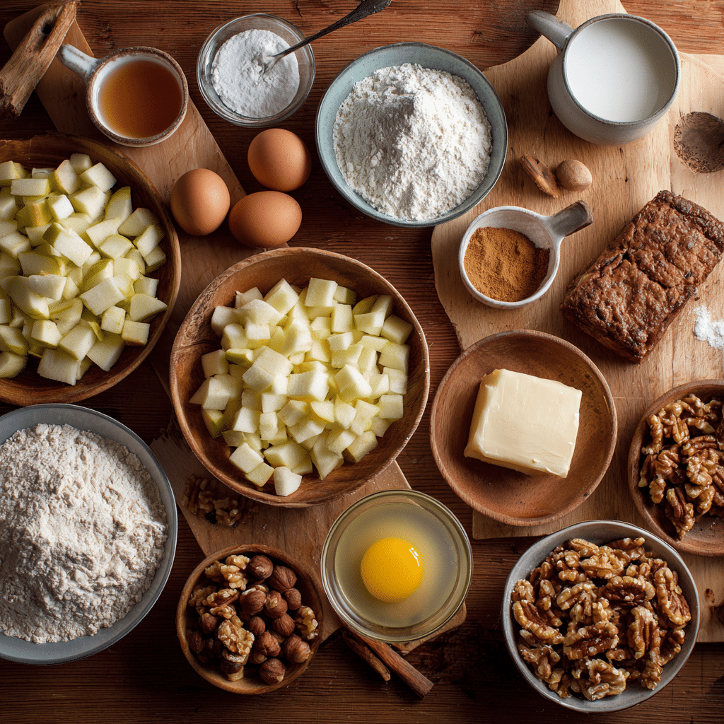 u4922897261 Flat lay of ingredients for apple brownies choppe f7e2c51f 70c9 4a4f a259 6be026af4336 0