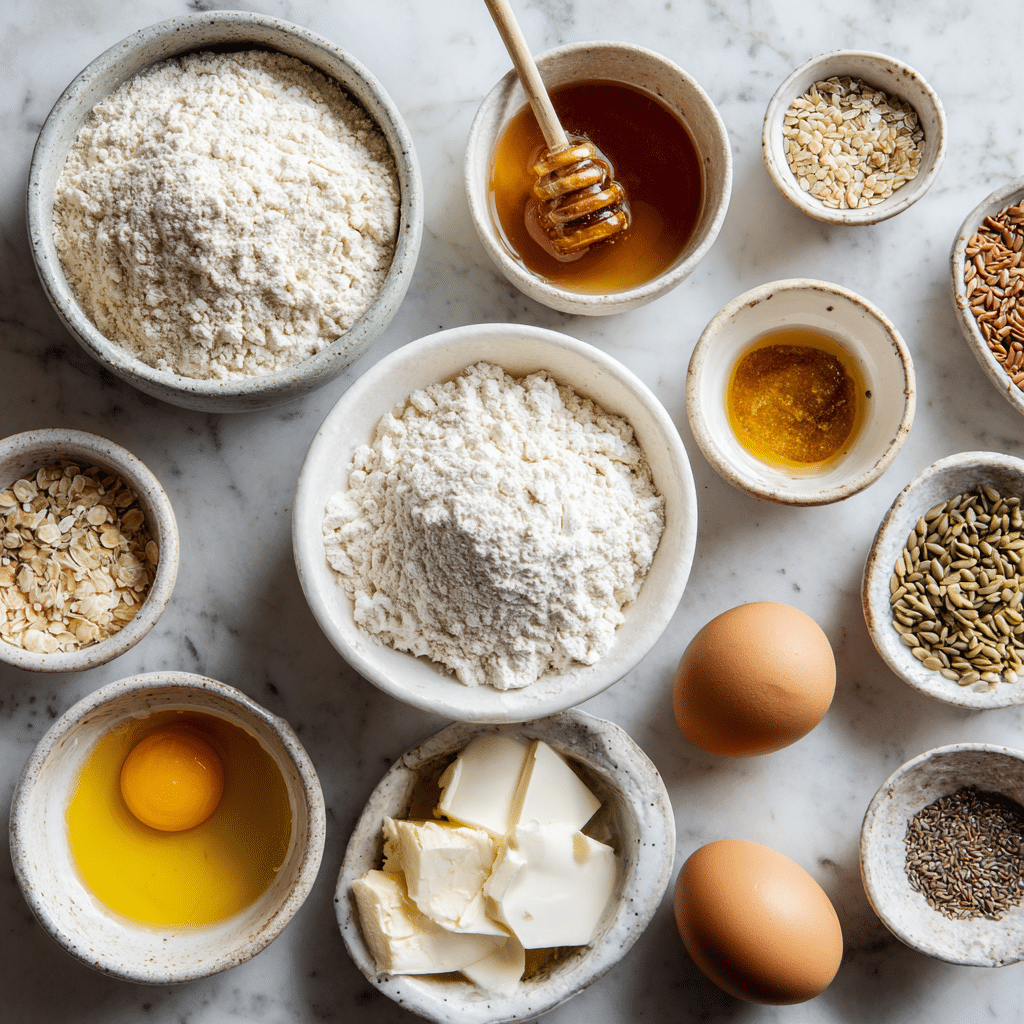 The Best Sourdough Bagels 7 u4922897261 Ingredients for sourdough bagels on a marble coun 6a6a7dd8 f079 4f17 b6bf f15157b311cd 0