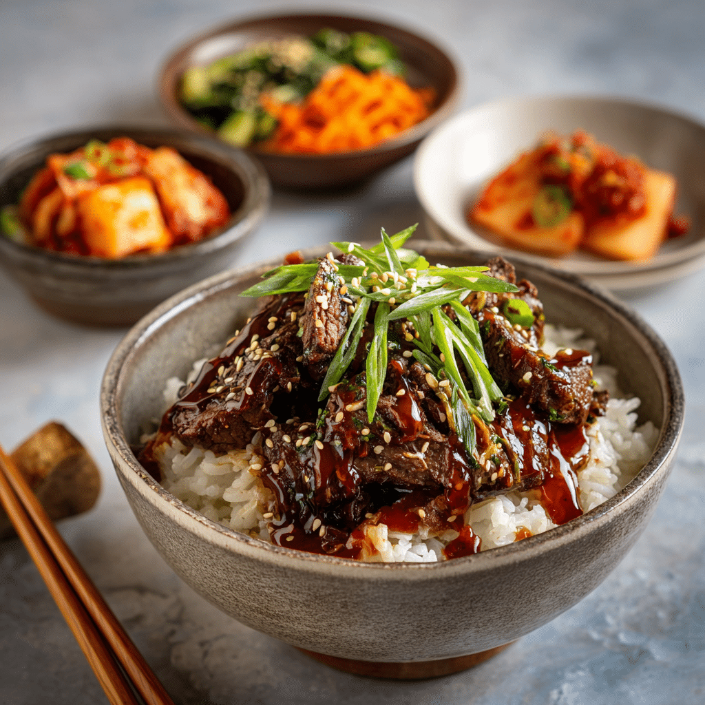 Slow Cooker Korean Beef 6 u4922897261 Korean beef served in a rice bowl with chopsticks 044bc273 6b4d 4937 a4cc eb7bb7af4114 2