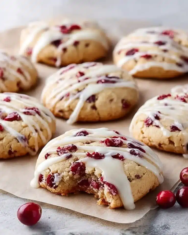 Chewy Christmas cranberry orange cookies with festive decor