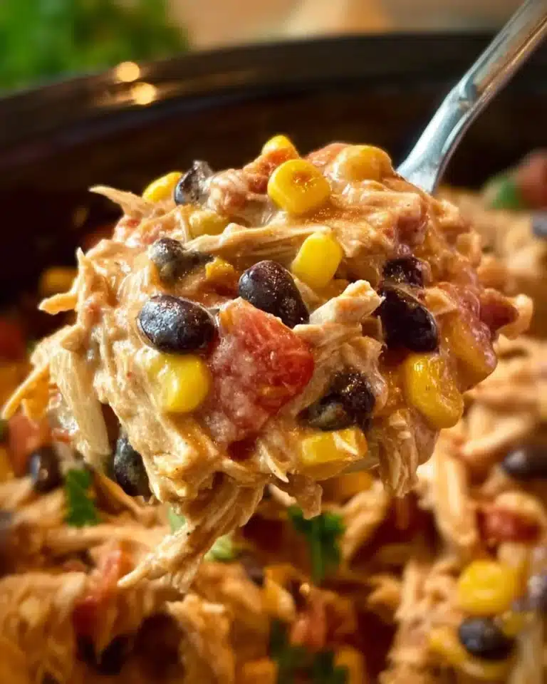 Crock Pot Fiesta Chicken 2 Crock Pot Fiesta Chicken meal served with colorful veggies and spices