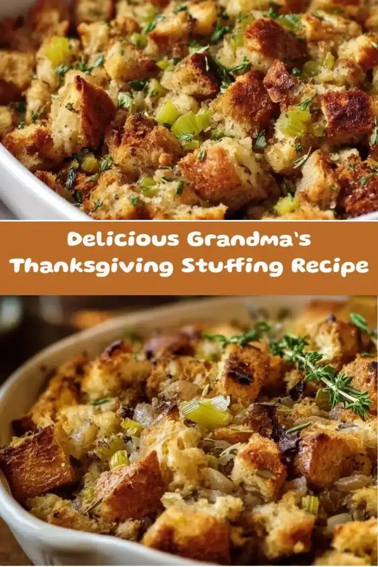 Delicious Grandma's Thanksgiving stuffing prepared for a holiday meal