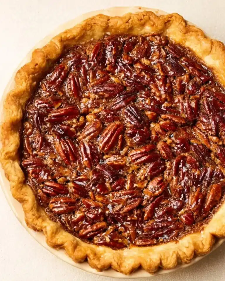 Delicious slice of homemade pecan pie on a plate