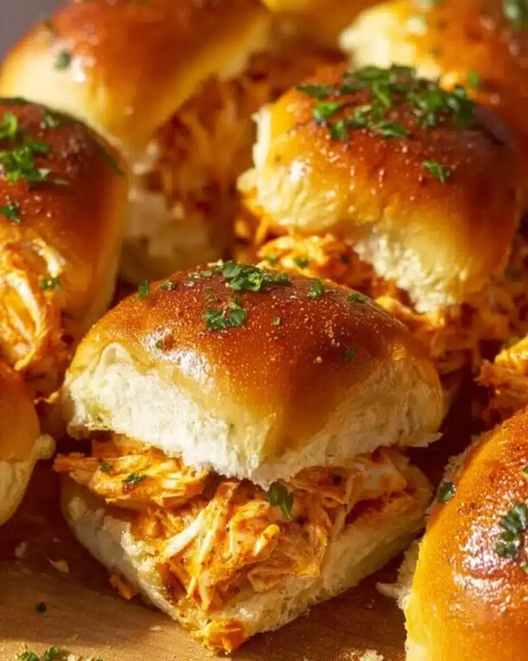 Spicy Buffalo Chicken Sliders served on a platter