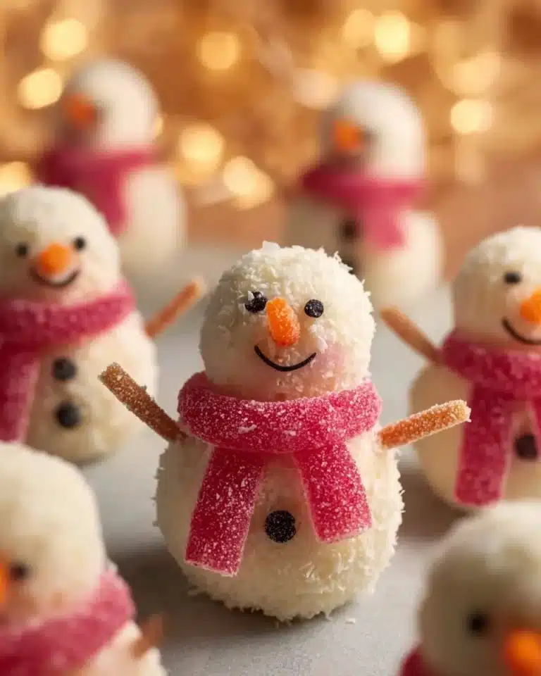 Cute snowmen truffles, perfect no-bake holiday treat.