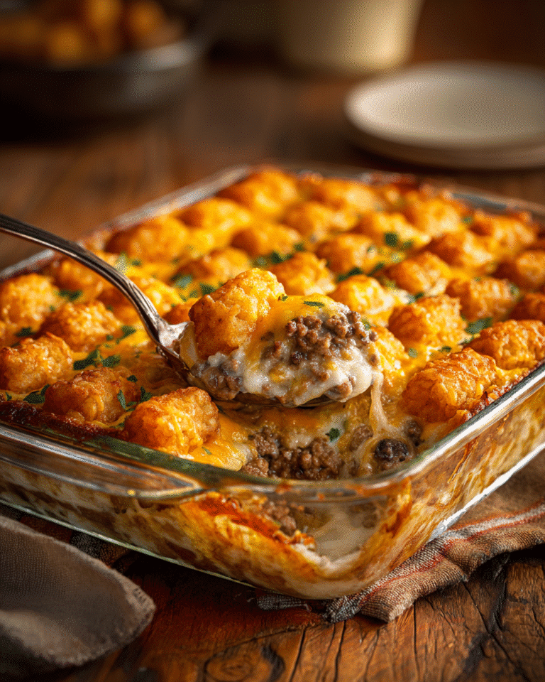 Simple and Delicious Tater Tot Casserole Recipe 2 u4922897261 Food photography of a classic Tater Tot Casserole f6134a52 1551 49a4 9bb6 d8655a6d6fdb 2