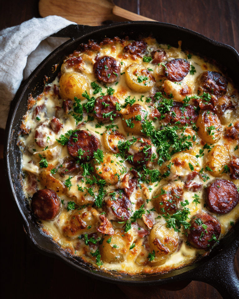 Cheesy Ranch Potatoes and Smoked Sausage 2 u4922897261 Food photography of a rustic cast iron skillet fi f309e653 ea13 4f94 9e4c d4a54a00f162 0
