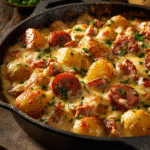 Cheesy Ranch Potatoes and Smoked Sausage 3 u4922897261 Food photography of a rustic cast iron skillet fi f309e653 ea13 4f94 9e4c d4a54a00f162 2