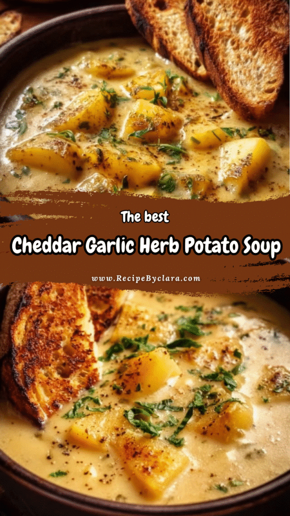 Cheddar Garlic Herb Potato Soup