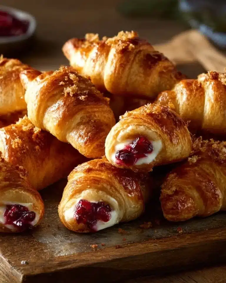 Cranberry Cream Cheese Crescent Bites served on a white plate