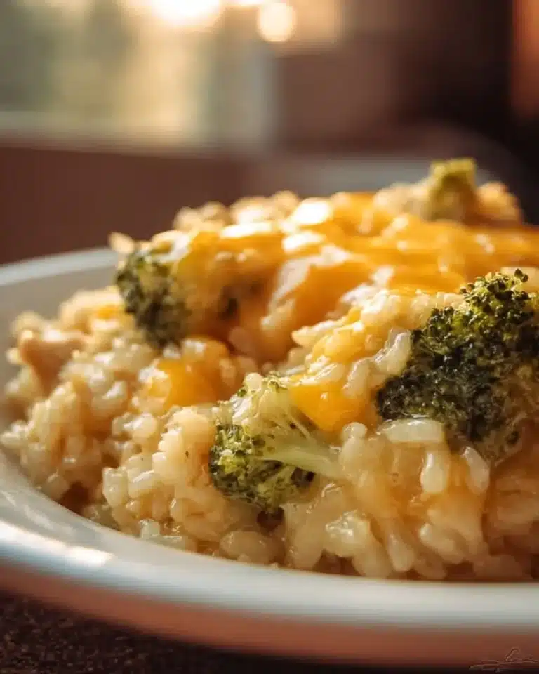 Easy Crockpot Cheesy Chicken Broccoli Rice 2 Creamy Crockpot Cheesy Chicken with Broccoli and Rice served on a plate