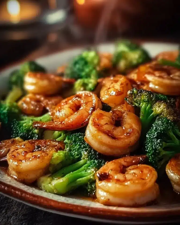 Delicious high-protein honey garlic shrimp dish served on a plate.