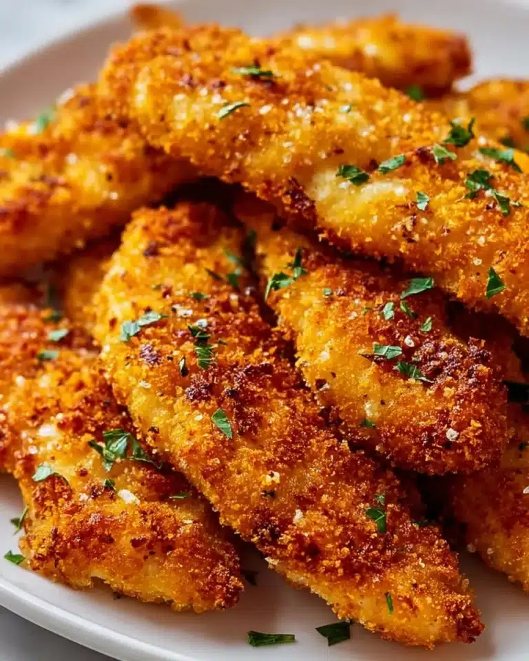 Crispy homemade baked chicken tenders served with dipping sauce
