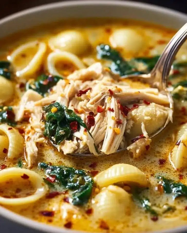 A warm bowl of Marry Me Chicken Soup, the ultimate comfort dish, garnished with herbs.