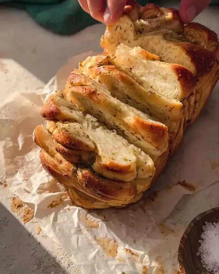 Sourdough Discard Garlic Pull Apart Bread 2 Delicious garlic pull apart bread made with sourdough discard.