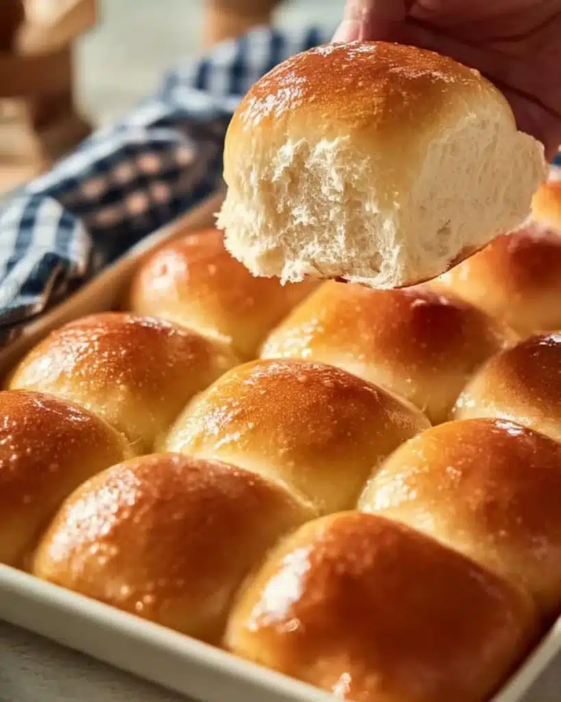 Freshly baked 30-minute dinner rolls on a plate