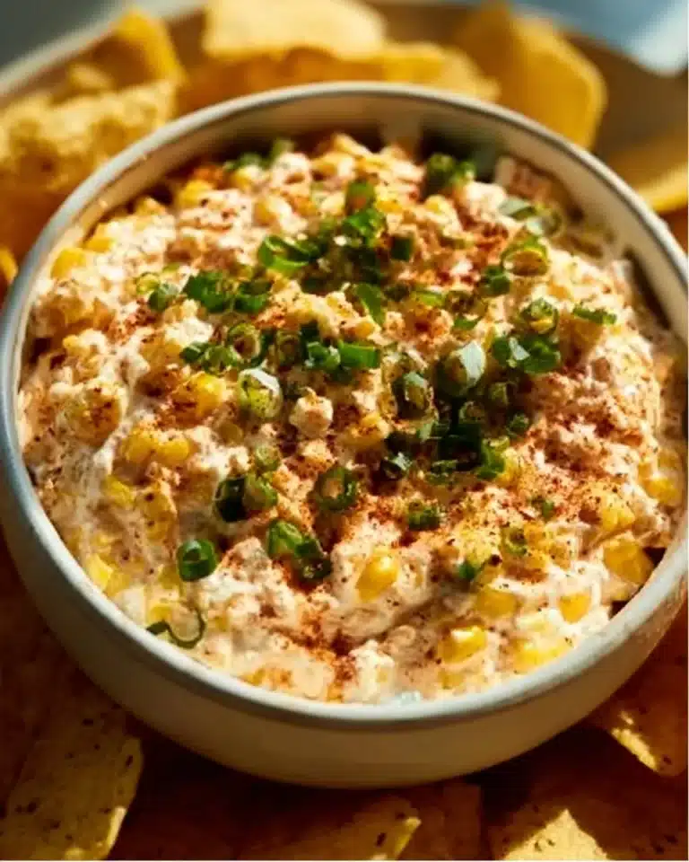 Corn Dip 2 Delicious corn dip served with tortilla chips for a party snack