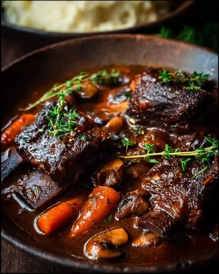 Delicious crockpot beef short ribs cooked until tender and juicy