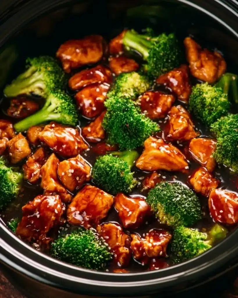 Delicious Dump and Go Crockpot Teriyaki Chicken ready to serve