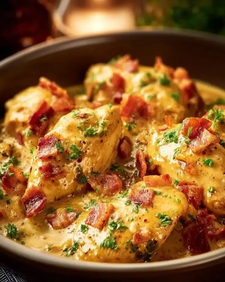Delicious Easy Slow Cooker Crack Chicken in a bowl with herbs and spices