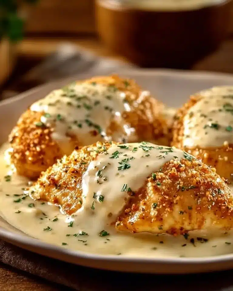 Parmesan Chicken 2 Delicious Parmesan Chicken served with herbs and cheese on a plate