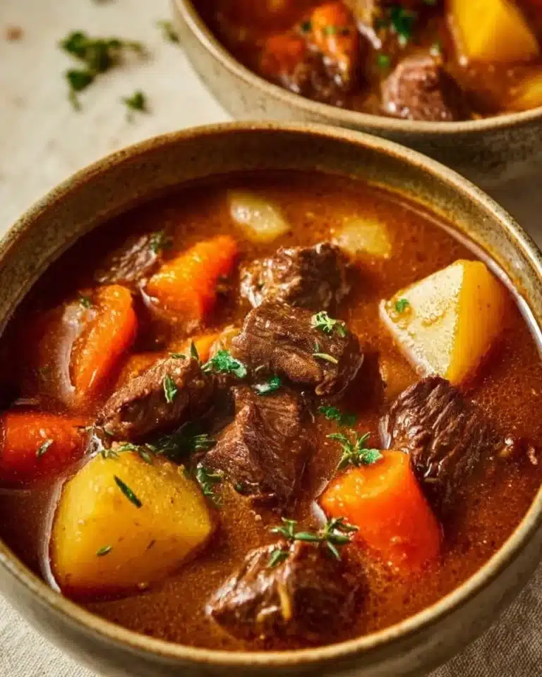 Pioneer Woman's Crockpot Beef Stew 2 Delicious Pioneer Woman's Crockpot Beef Stew in a rustic bowl