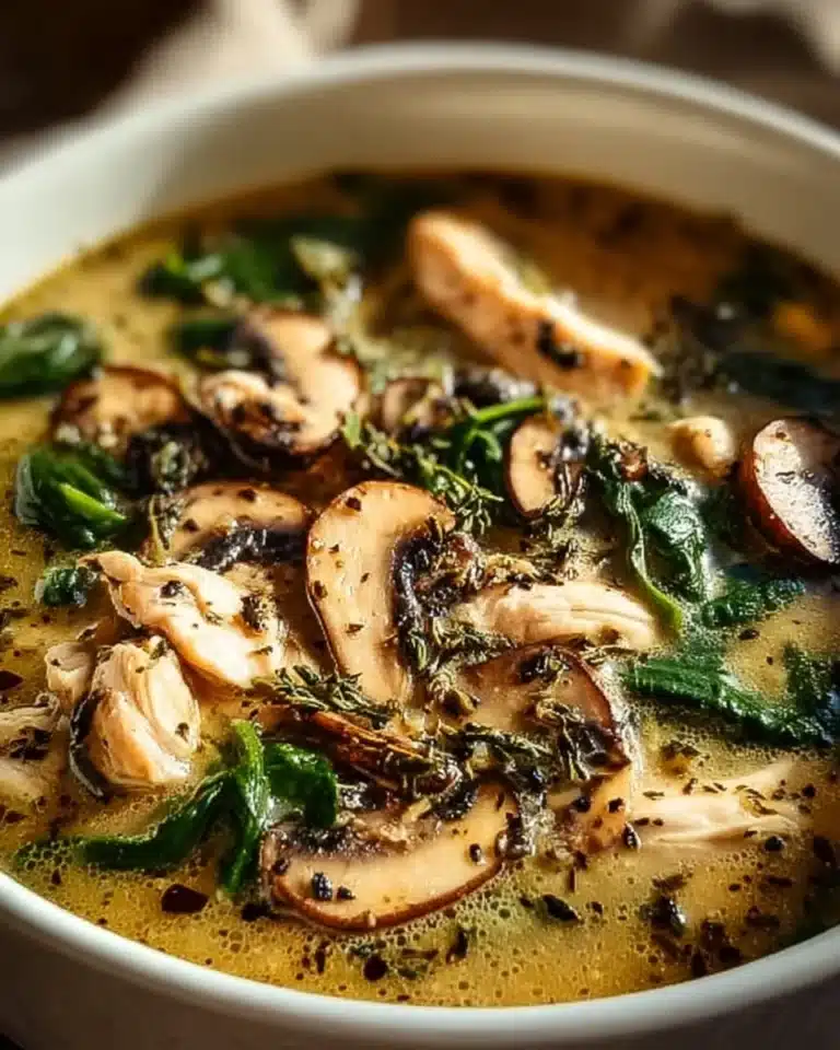 Rotisserie Chicken Mushroom Soup 2 Bowl of Rotisserie Chicken Mushroom Soup with fresh ingredients