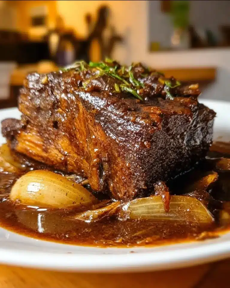 Slow Cooked Beef Brisket – Tender, Soul-Warming Perfection 2 Slow cooked beef brisket dish served with sides for a comforting meal
