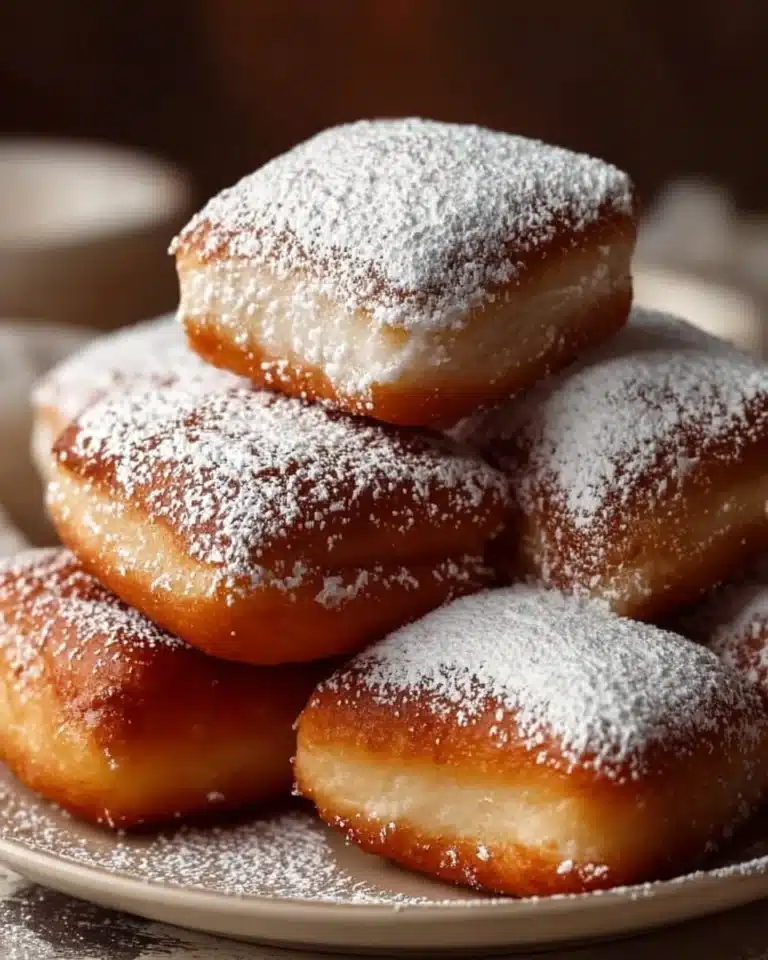 Delicious Vanilla French Beignets dusted with powdered sugar, ready to enjoy.