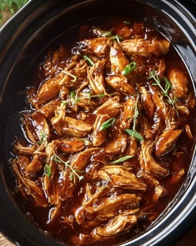 Delicious Bourbon Chicken served with vegetables and rice on a plate