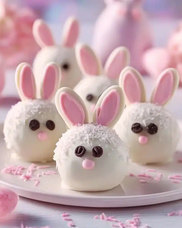 Delicious Bunny Oreo Balls decorated for Easter celebration
