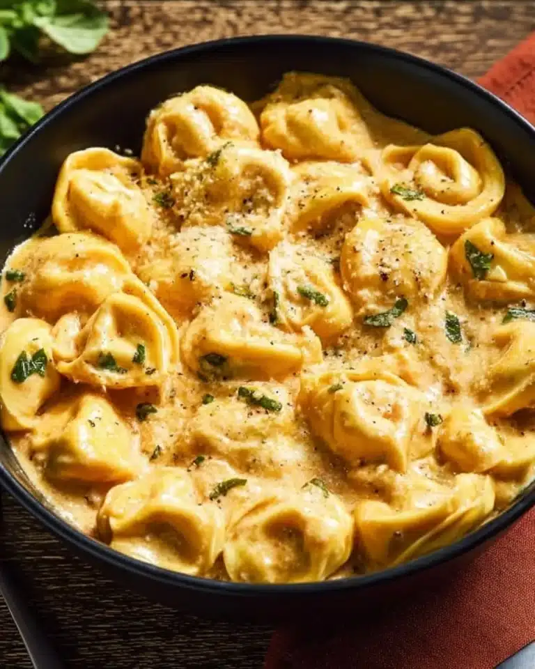 Delicious CrockPot Chicken Tortellini dish served in a bowl