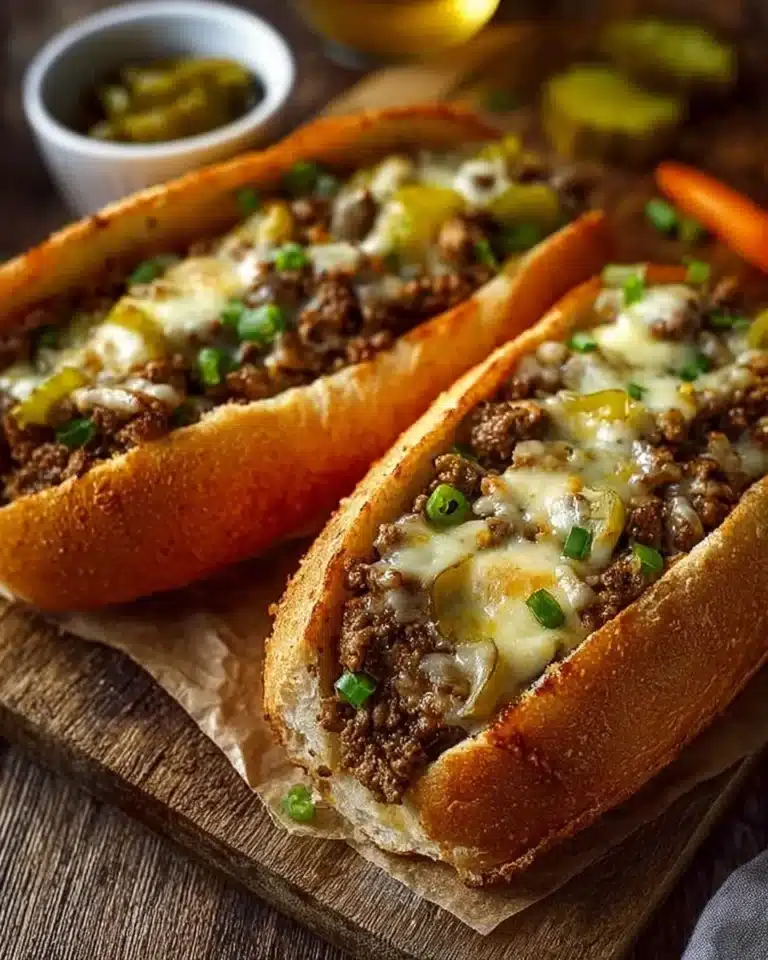 Ground Beef Philly Cheesesteaks 2 Ground Beef Philly Cheesesteak with melted cheese and sautéed onions