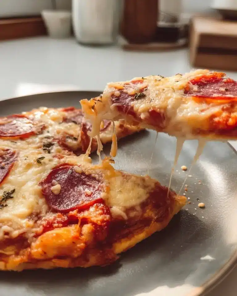 Pizza Eggs 2 Plate of Pizza Eggs topped with cheese and pepperoni