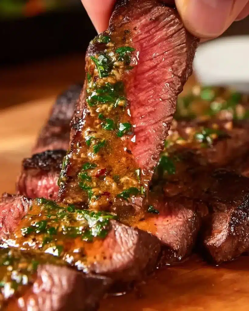 Delicious Cowboy Butter Steak sizzling on a grill
