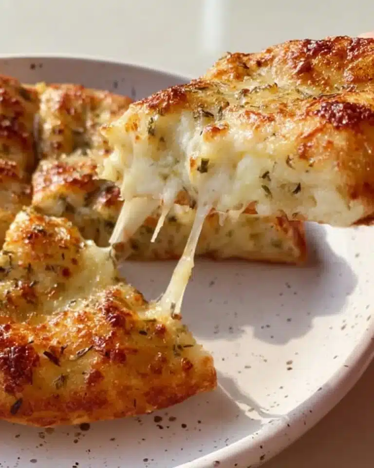 Golden Air Fryer Tortilla Garlic Bread loaded with garlic and herbs.