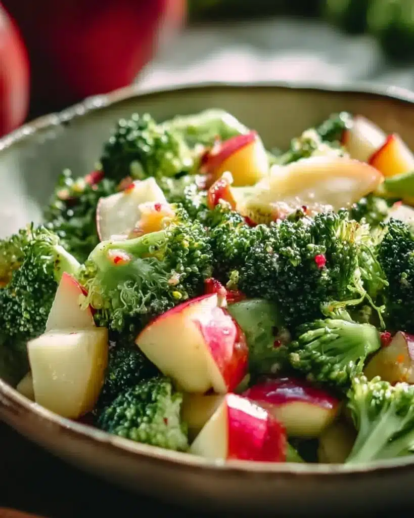 Fresh Apple Broccoli Salad with vibrant veggies and dressing