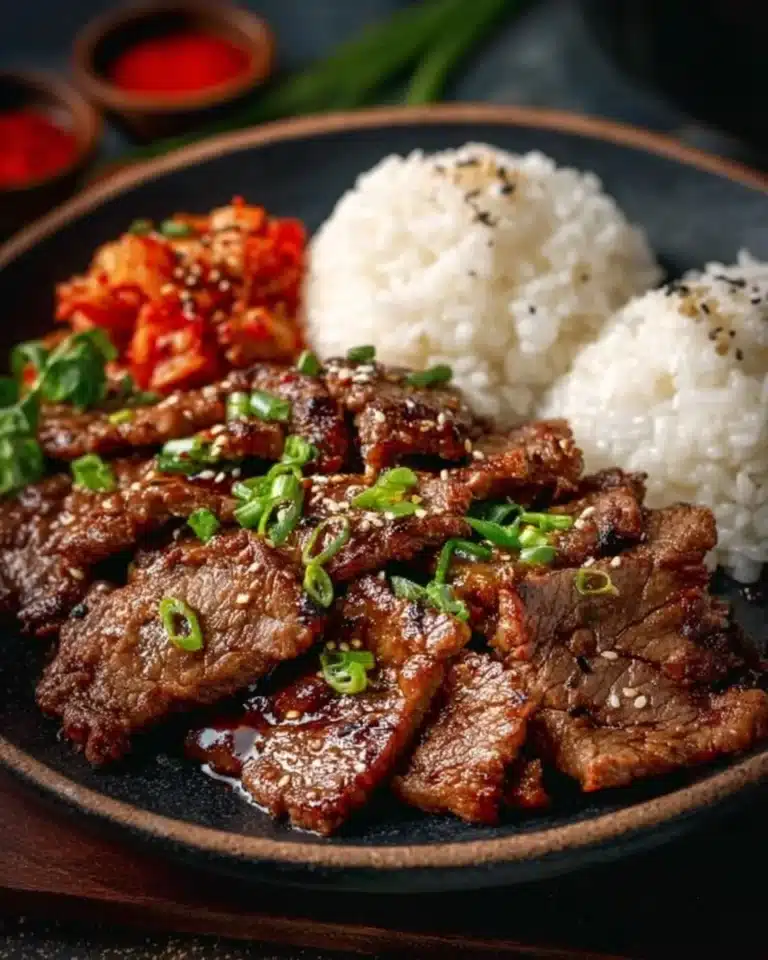 Delicious beef grilled meat served on a platter with fresh herbs and spices.