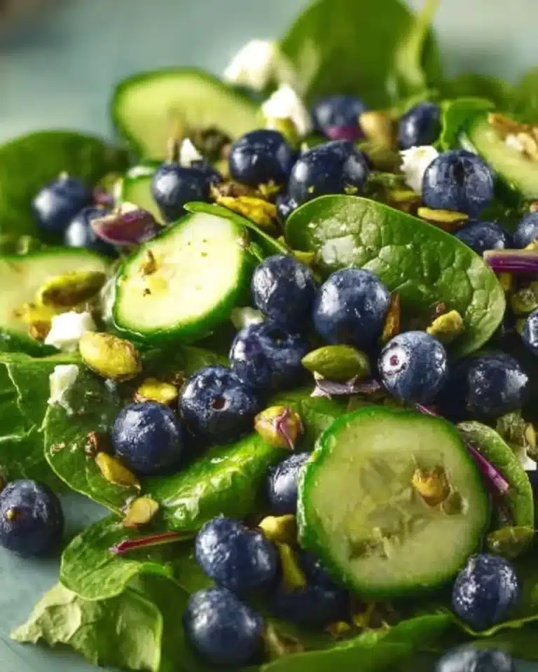Delicious Blueberry Pistachio Spring Salad with vibrant ingredients