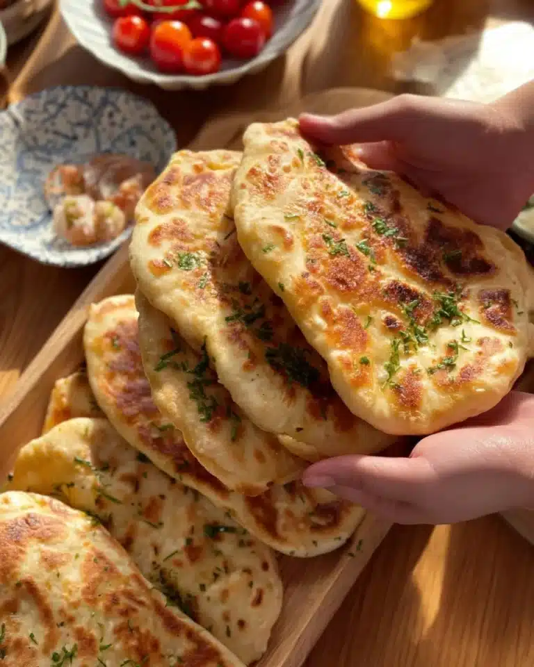 Butter Chicken Flatbread 2 Butter Chicken Flatbread with spices and herbs served on a plate.