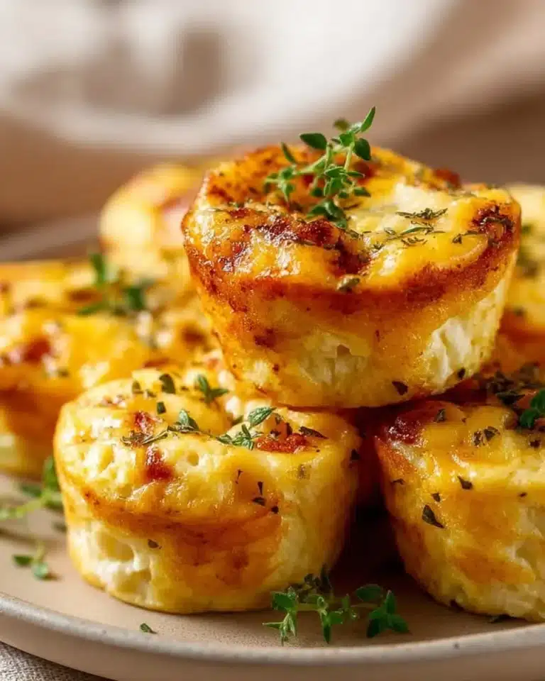 Cheesy muffin tin cottage cheese egg bites ready to serve