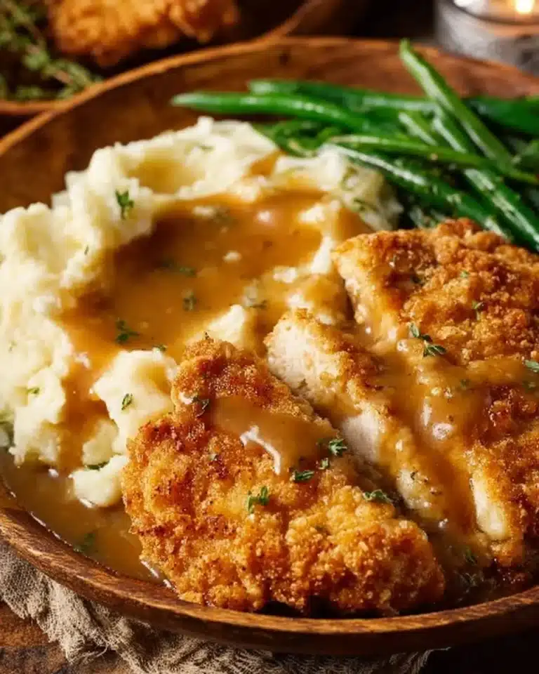 Country Fried Chicken Breast 2 Delicious golden brown country fried chicken breast served on a plate