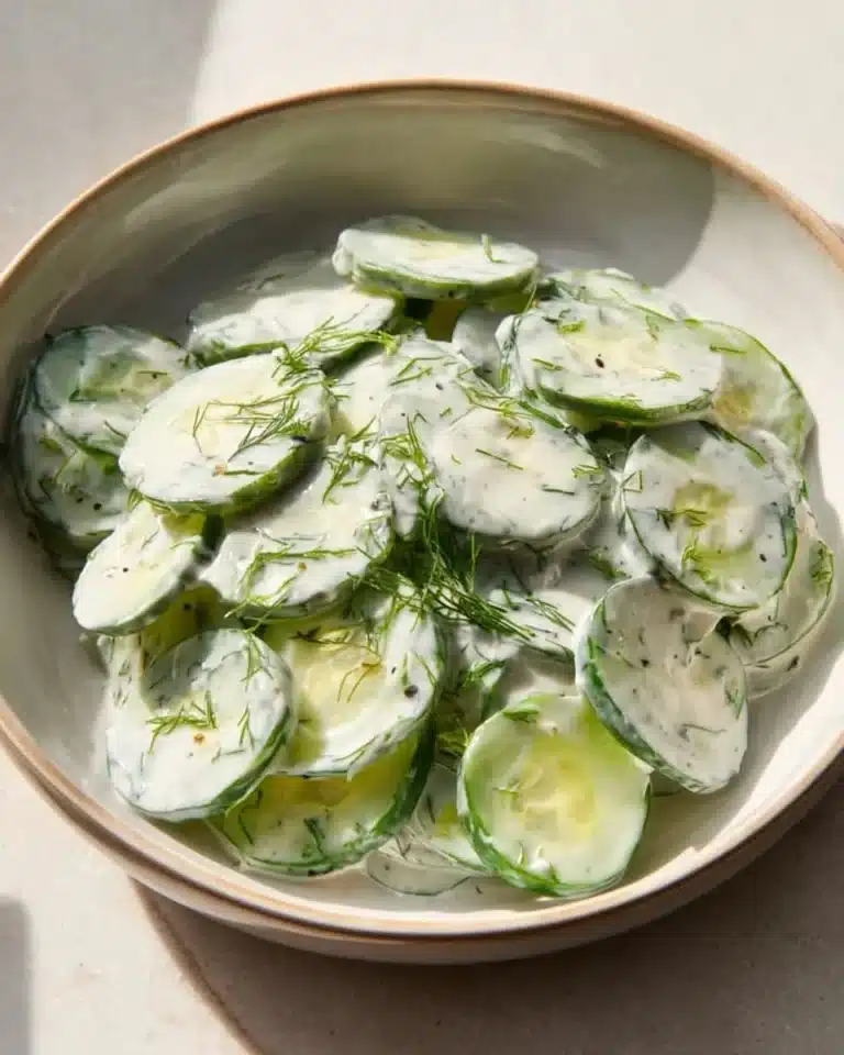 Fresh cucumber salad with vibrant vegetables and dressing