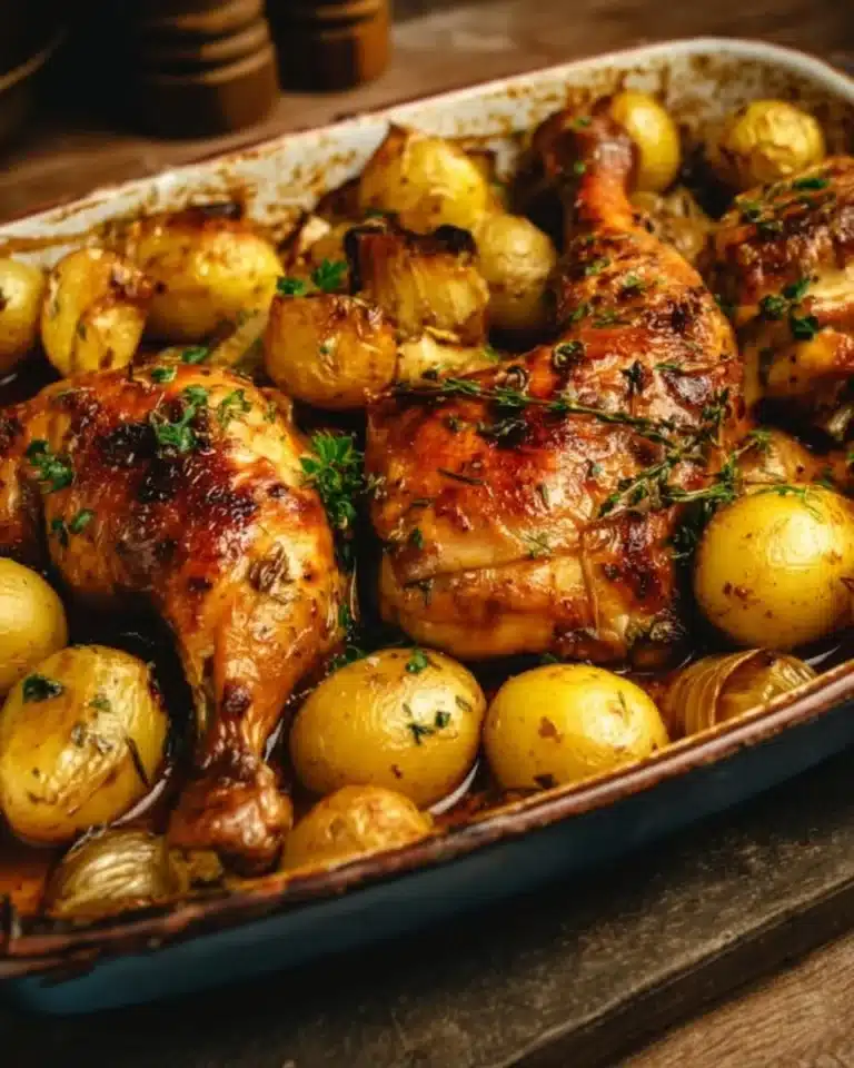 Easy One Pan Chicken and Potatoes 2 Delicious one pan chicken and potatoes dish cooked with herbs and spices.