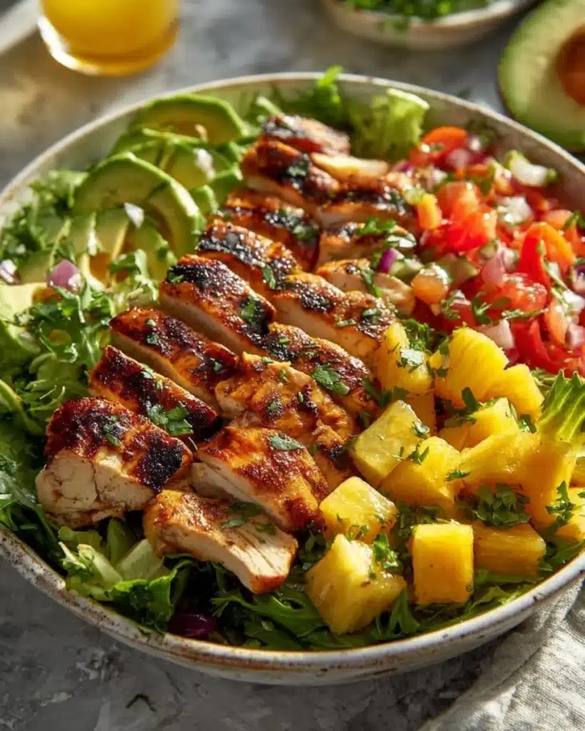 Hawaiian Chicken Salad with fresh ingredients and vibrant colors