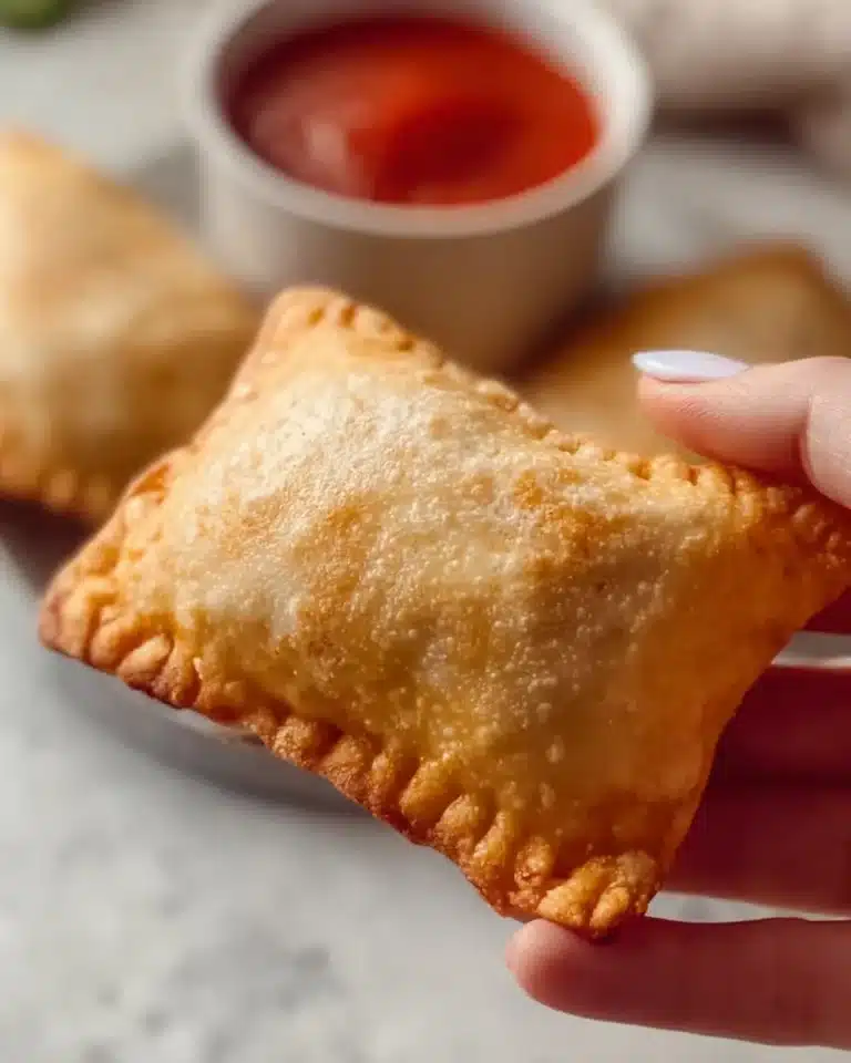 Homemade pepperoni pizza pockets filled with cheese and pepperoni