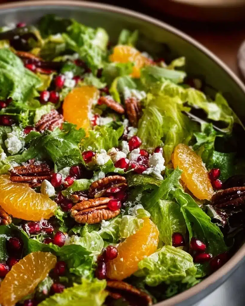 Delicious Mandarin Orange Salad featuring vibrant oranges and fresh greens
