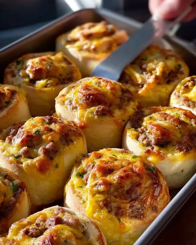 Savory breakfast rolls filled with delicious ingredients for a flavorful meal.